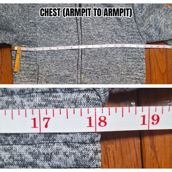 Coney Island Marled Black White Hoodie Fleece Lined Kids 14-16 Zip Sweatshirt - Picture 6 of 8